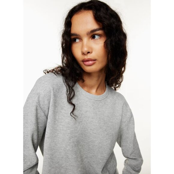Aritzia Sunday Best | Baby Waffle Longsleeve In Grey - Picture 2 of 11